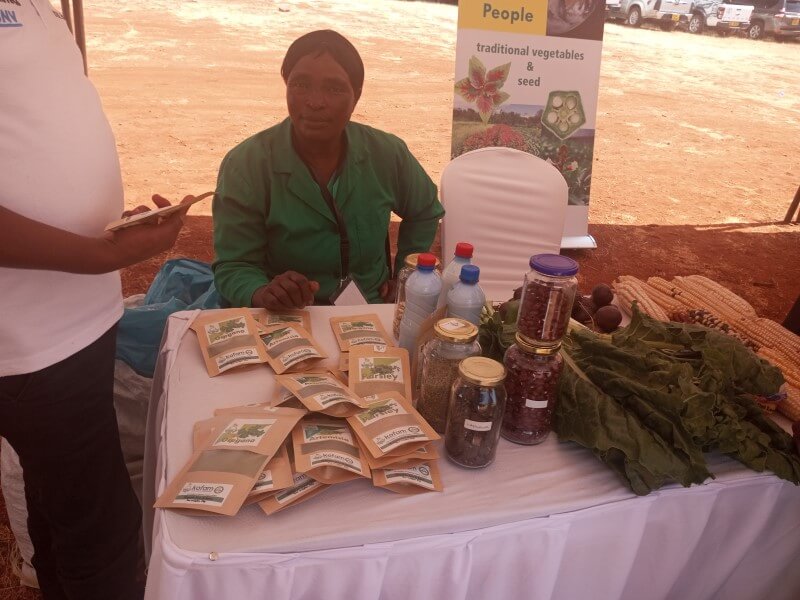 Farmers Displaying the Value Added Herbs During an Exhibition